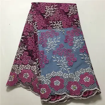 

choice Lurex embroidery big flowers french lace African tulle lace fabric with stones beads 4168