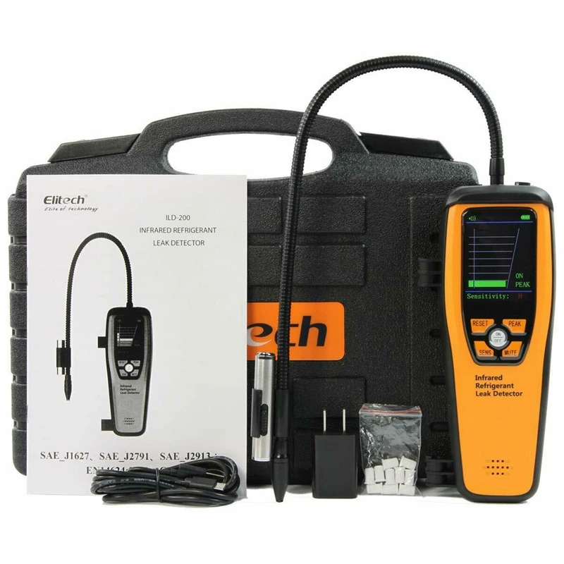  Elitech ILD-200 Advanced Refrigerant Leak Detector Halogen Leakage Tester Checker High Sensitivity 