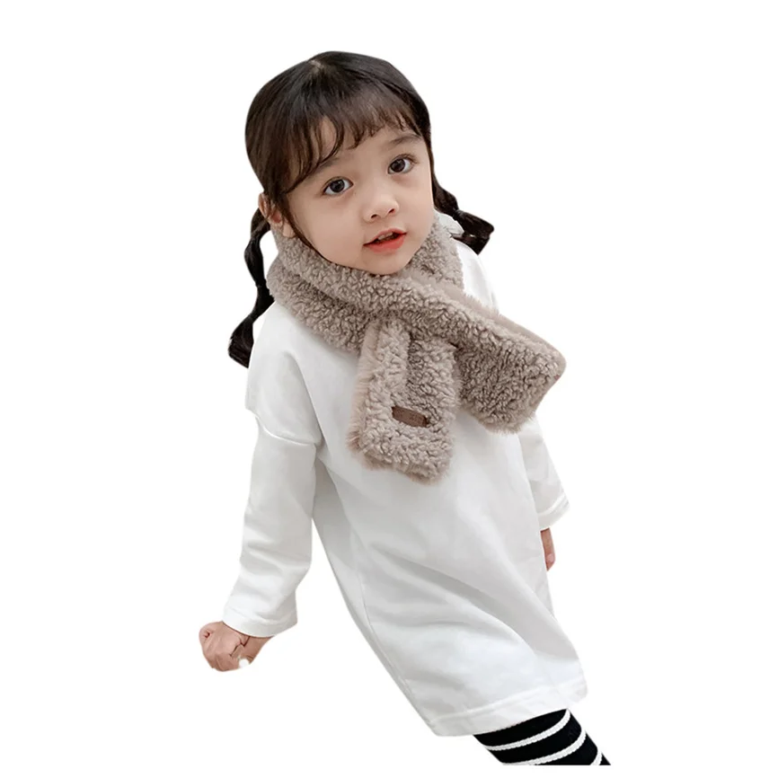 Детский шарф; теплые аксессуары для детей; однотонные шарфы; теплый зимний шарф для шеи; сохраняющий тепло