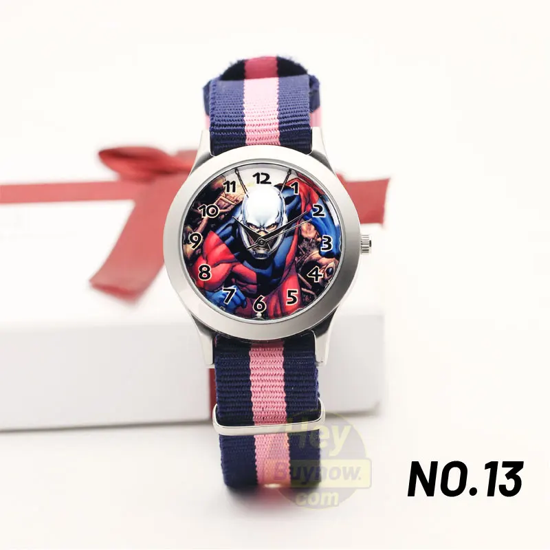 Аниме Мода Дети Холст ремешок наручные часы милые дети кварцевые часы Мальчики светящиеся нейлоновые спортивные часы подарок ant часы для девочек