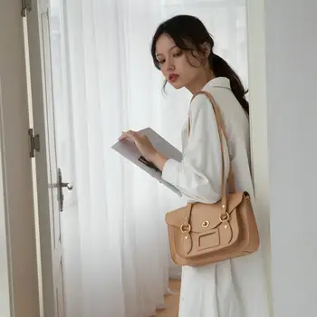 

VENOF Vintage Satchel Bags Split Leather Shoulder Bag For Women High Quality Ladies Bag Fashion Luxury Handbags Women Designers