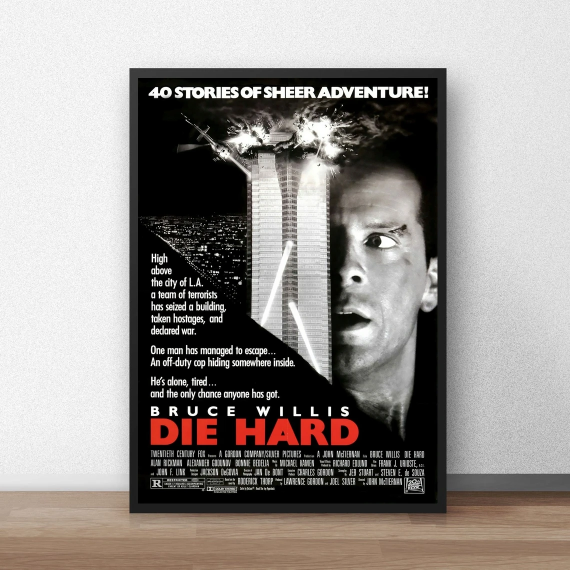 

Классический кинопостер Die Hard-Брюс Виллис, печать на холсте, украшение для дома, настенная живопись (без рамки)