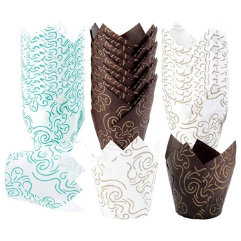 

New 200 Pieces of Tulip Baking Cup Muffin Lining Wrapping Paper Baking Cup Holder Cake Lining Wedding, Birthday, Party
