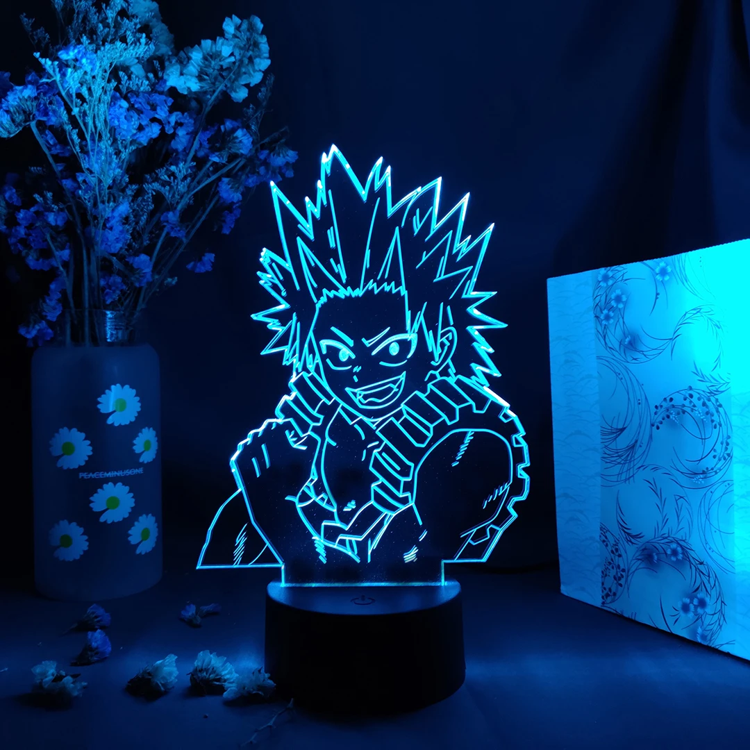 

Eijiro Kirishima Figurines 3D Otaku Lights Anime My Hero Academia LED Manga Night Lamp Home Study Room Desk Decoration Art Gift