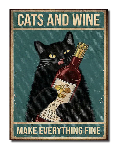 CUTE CAT Before Coffee After Poster, Cat Poster Vintage Tin Metal Sign Bar Club Cafe Garage Wall Decor Farm Decor Art 20x30CM 4
