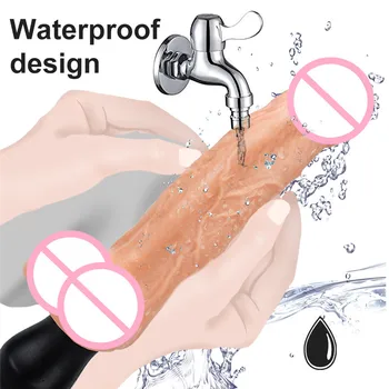 12 Speeds Stretch Dildo Vibrator Masturbation G-Spot Vaginal Stimulator Heating Big Realistic Penis Vibrators Sex Toys for Women 6