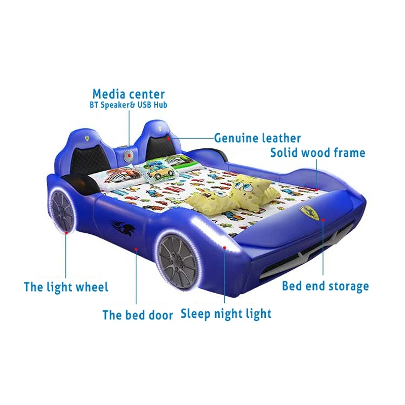 Solid Wood Children's Bed Boy Girl With Guardrail Single Bed  M Multi  function Sports Car Cartoon Storage Car Bed| | - AliExpress