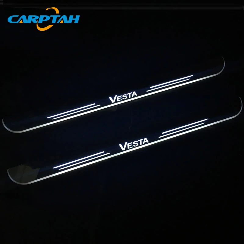 

CARPTAH Trim Pedal Car Exterior Parts LED Door Sill Scuff Plate Pathway Dynamic Streamer light For Lada Vesta 2015 2016 - 2018