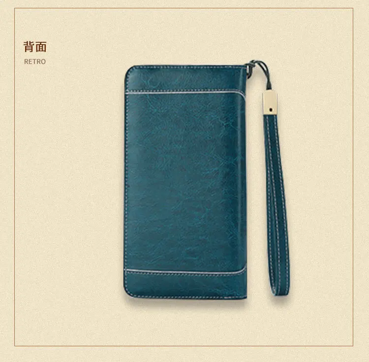 New Women's Wallet Long Leather Zipper Wallet Coin Multi-card Position Multi-functional Large Capacity Handbag