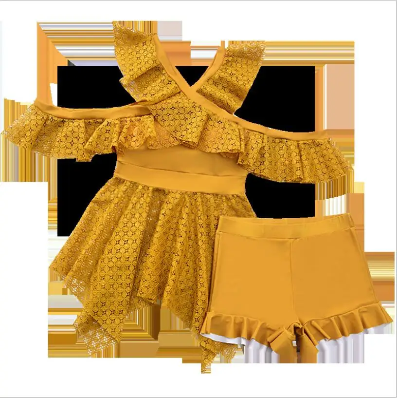 Yellow Женский пуш-ап купальник из двух частей бикини комплект танкини сплошной купальный костюм купальное пляжное платье костюма для плавания летнее сексуальное бикини купальное платье - Цвет: Yellow