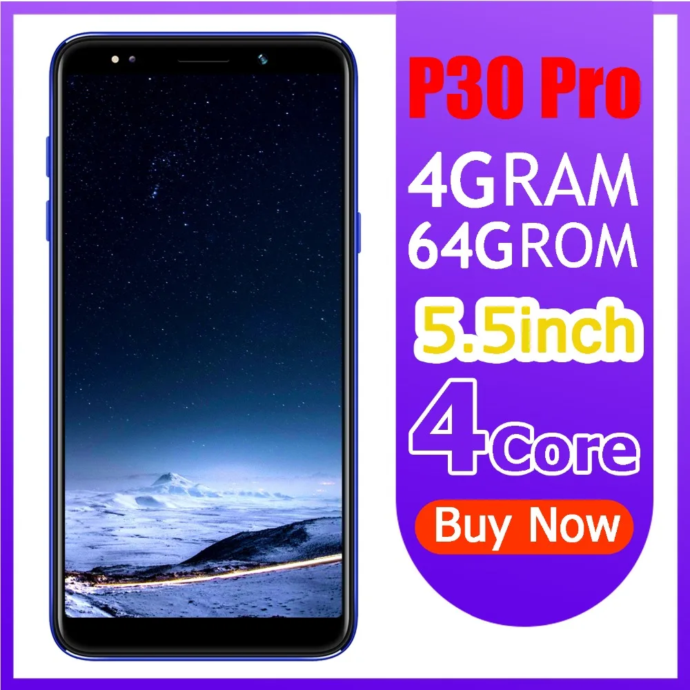 P30 Pro 4 грамма+ 64 гром четырехъядерный Android смартфоны 5MP+ 13MP мобильные телефоны 5,5 дюймов экран 18:9 Лицо ID мобильный телефон P30Pro celulares