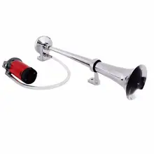 

Chrome 150dB Single Trumpet Speaker 12V Electric Air Train Horn Compressor For Car Truck