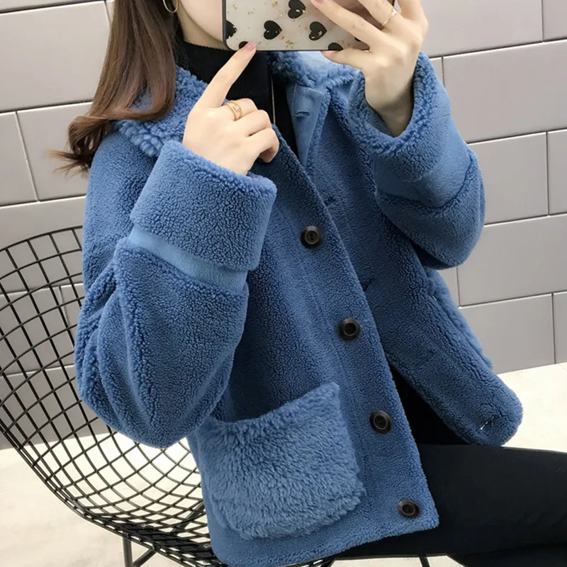 women's clothing winter outerwear coats new Dongkuan Dongdaemun lamb fur coat 1023