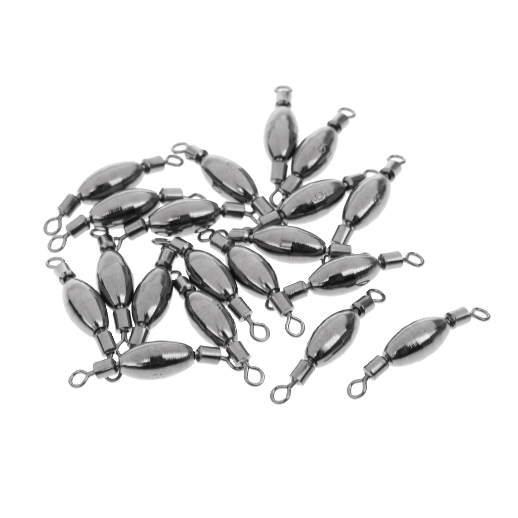 20pcs Fishing Sinker Swivel Barrel Swivels Tackle Accessories Quick Sinker