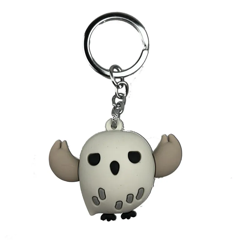 Harri Potter Q Version Keyring Hermione Ron Dobby Voldemort Keychain Soft PVC Pendant Key Chain Action Figure Toys - Color: d