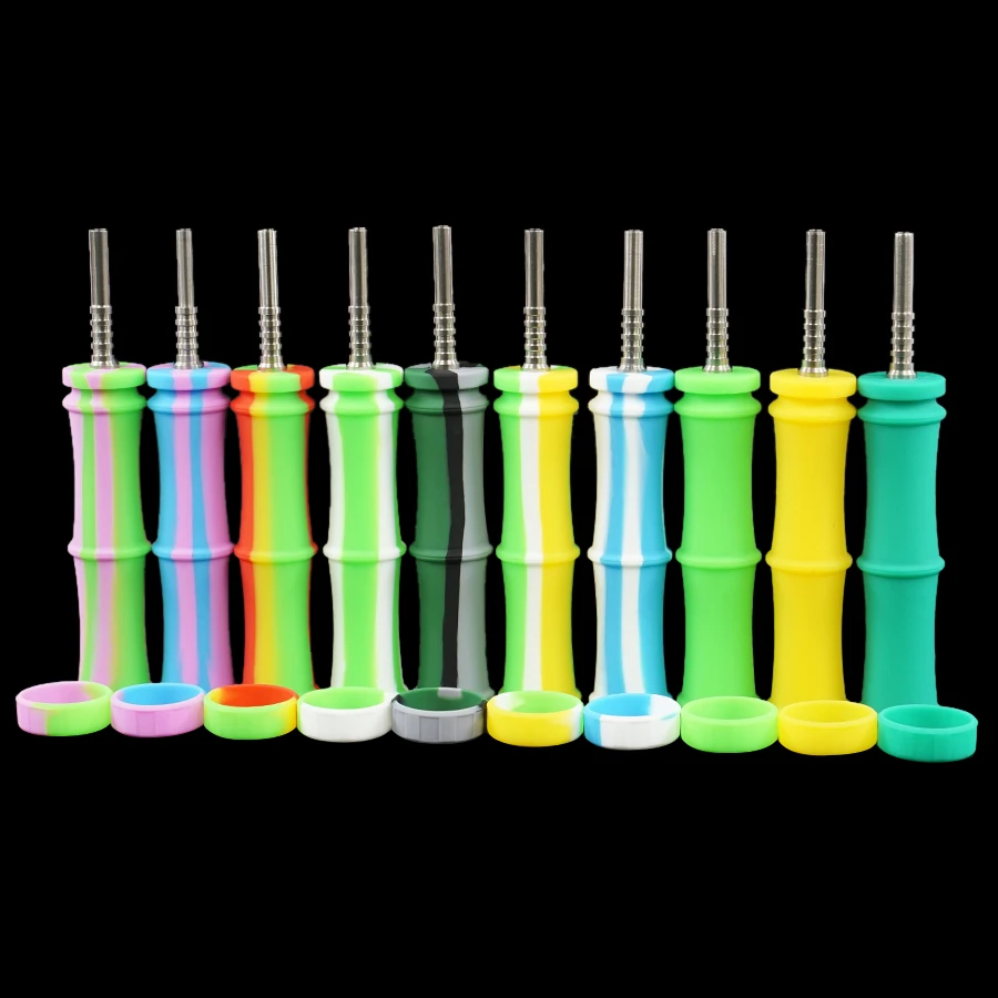

Bamboo shape design Smoking Pipe with Titanium Nail Cigarette Holder Hand Pipe Tobacco Pipe