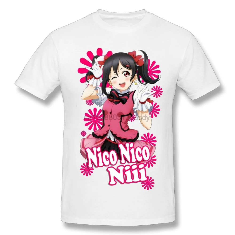 Милая футболка Yazawa Nico Love Live Мужская Дизайнерская с круглым вырезом стильная Lovelive