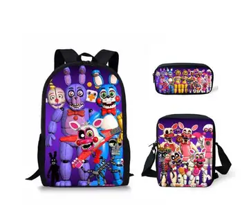 

3PCs/set Students School Bag Set Five Nights At Freddys Design Primary Chidren's Book Bags Cartoon Large Shoulder Backpack Set