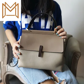 

Genuine Leather Portable Bag Woman Color Head Layer Soft Cowhide Commute Package Single Shoulder Span Woman Package