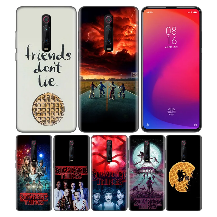 

Black Rubber Silicone Case Cover for Xiaomi Mi A1 A2 A3 8 Lite Play 9T CC9 Redmi Note 5 7 6 A 7S Y3 K20 Pro Shell stranger thing