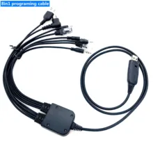 

8 in 1 Computer USB Programming Cable for Kenwood Baofeng Motorola Yaesu for Icom Handy Walkie Talkie Car Radio CD Software