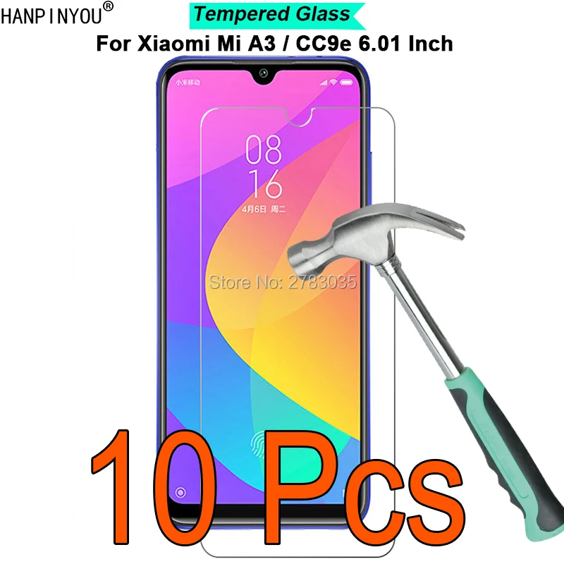 10 шт./партия для Xiaomi Mi A3/CC9e 6,08" 9 H твердость 2.5D ультратонкая закаленная Защитная стеклянная пленка для экрана