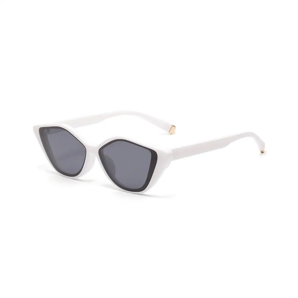 Роскошные Брендовые женские круглые кошачьи солнцезащитные очки для женщин и мужчин прямоугольные солнцезащитные очки зеркальные Ретро Женские Черные Серые Оттенки UV400 FML - Цвет линз: whtie