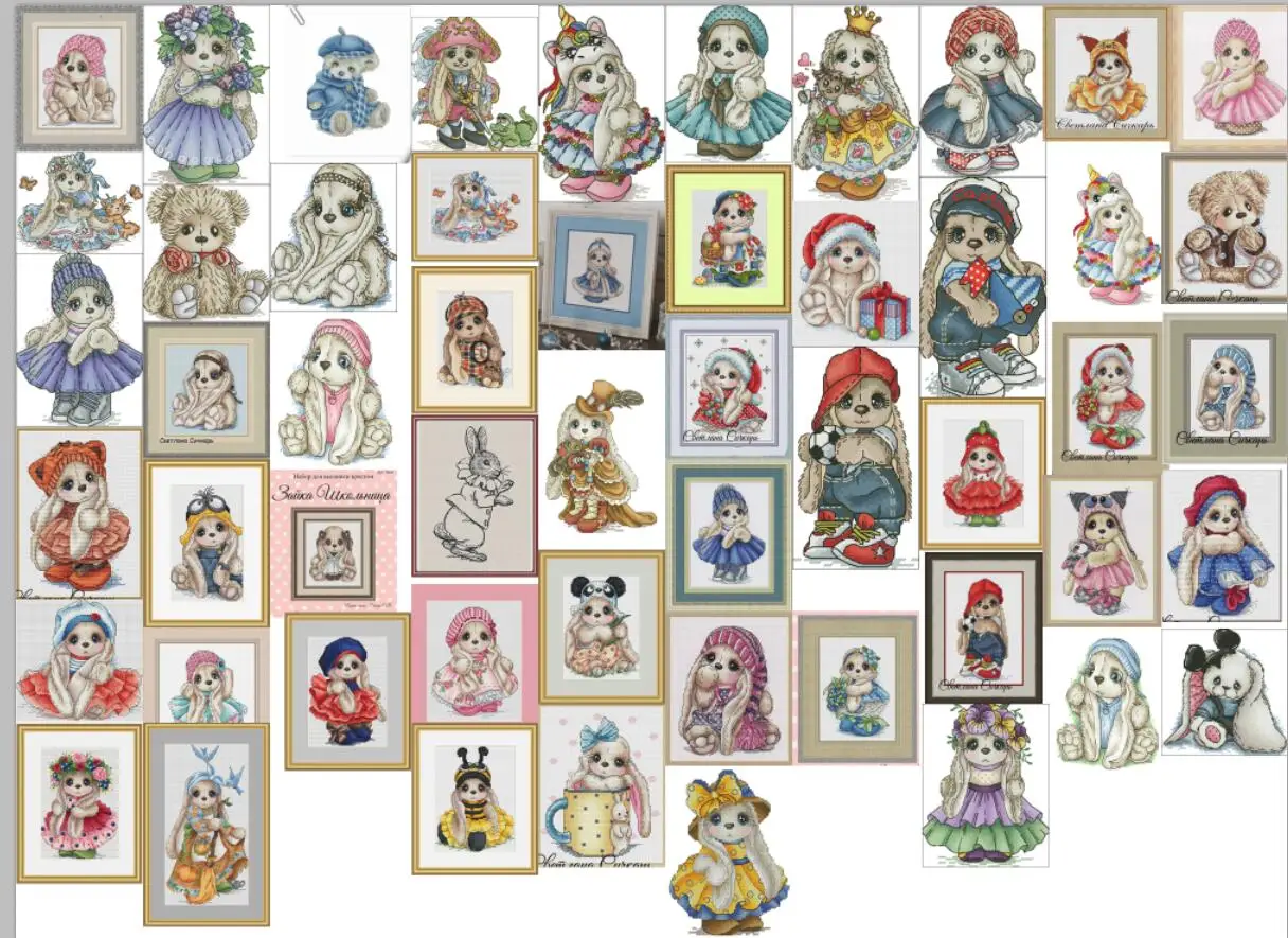 Cross Stitch Package Cartoon Animal 14ct Cloth Cotton Thread Embroidery DIY Handmade Needlework 2 cross stitch kit