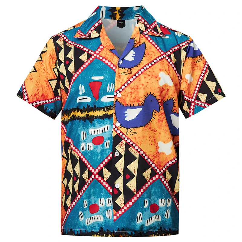 Модная мужская рубашка в Корейском стиле с цветочным принтом, Chemise Homme Longue, тонкие хип-хоп блузки, мужские повседневные рубашки с коротким рукавом
