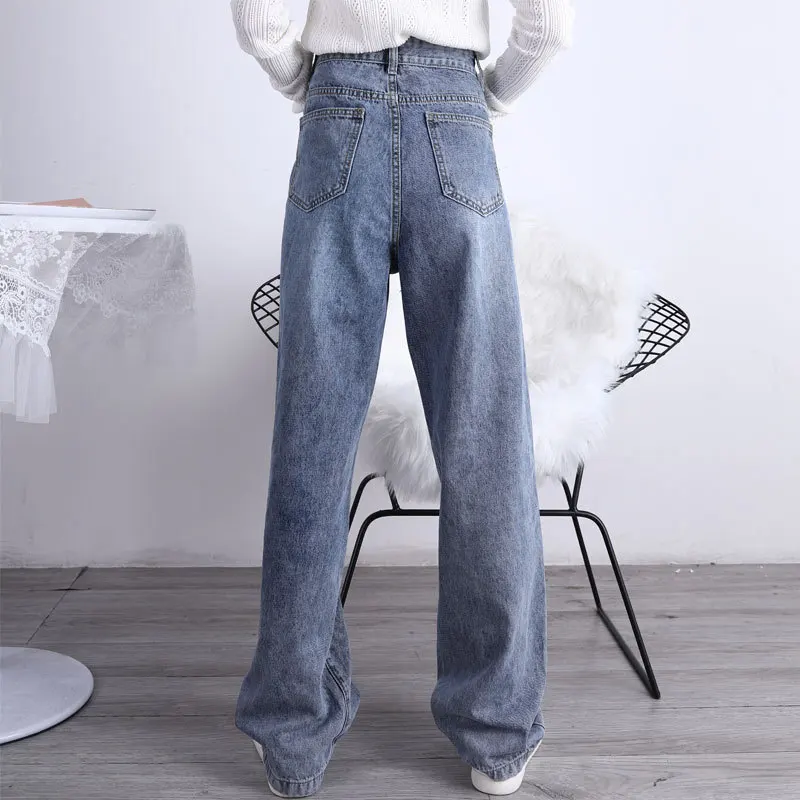Neploe 2020 Autumn New Jeans Pants Korean High Waist Straight Long Trousers Causal Demin Women Pants Mujer Pantalones 4D994