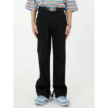 

Male Japan Korea Style Streetwear Hip Hop Retro Fashion Long Trousers Pant Men Casual Straight Suit Pant