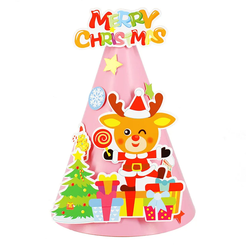 christmas decoration/hat kindergarten lots arts crafts diy toys Puzzle crafts kids educational for children's toys girl/boy gift - Цвет: Gift deer