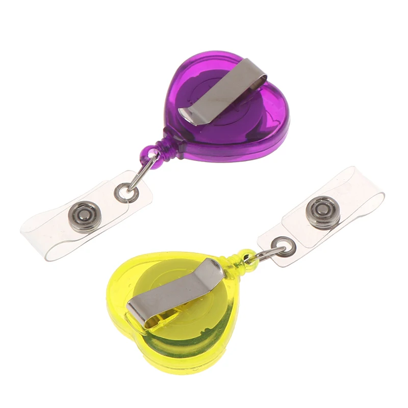 2Pcs Retractable Reel Keys IDs Badges Holder Reel Pull Key Name Tag