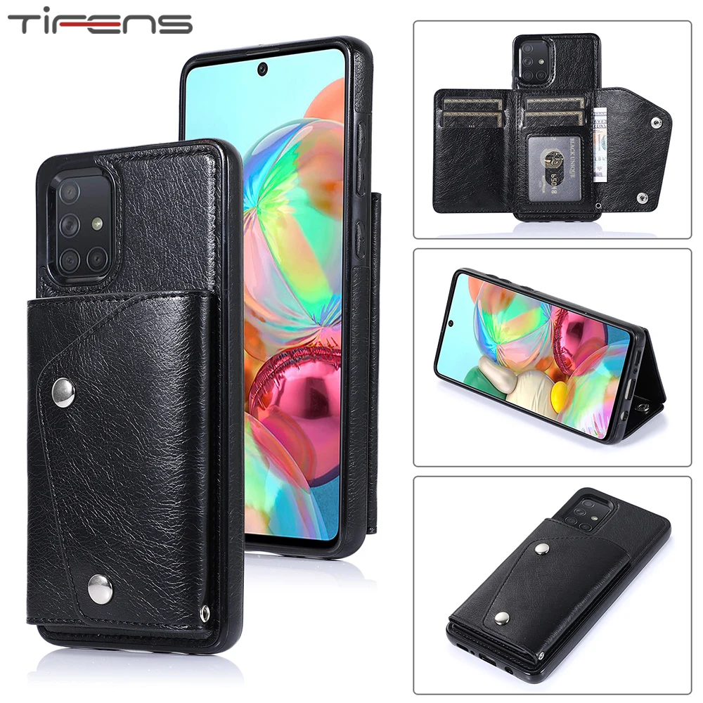 Кожаный чехол бумажник для Samsung Galaxy A51 A71 A81 A91 S20 Ultra S10 S9 Plus Note 10 Lite A20 A30 A40 A50
