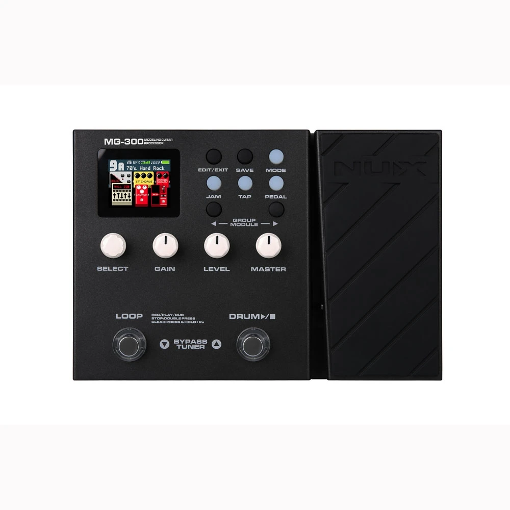 NUX-MG-300 para modelado de guitarra, procesador de guitarra con múltiples efectos, Pedal Amp modelado, 56 tambor Beats 60s, grabación en bucle de 24 bits, metrónomo