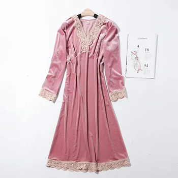 

Velvet Female Nightwear Casual Sleepwear Home Suit 3PCS Sexy Lingerie Pajamas Set Women Robe Sets Sleep Tops пижама женскаяz