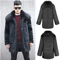 LANSHIFEI, Меховая куртка из горной кожи, мужские пальто, 5XL, брендовая Высококачественная верхняя одежда из искусственного меха, мужская деловая зимняя куртка из искусственного меха