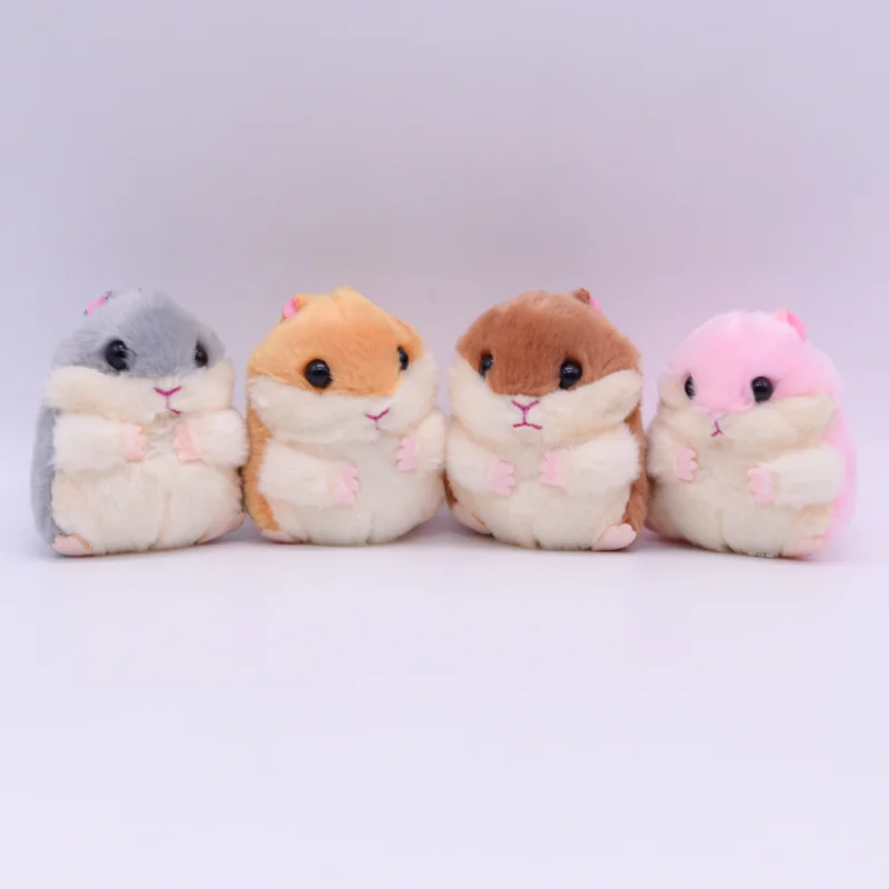 12Pcs/Lot 10CM Random Hamster Combination Mini Cute Soft Plush Keychain for Bag Key Pendant