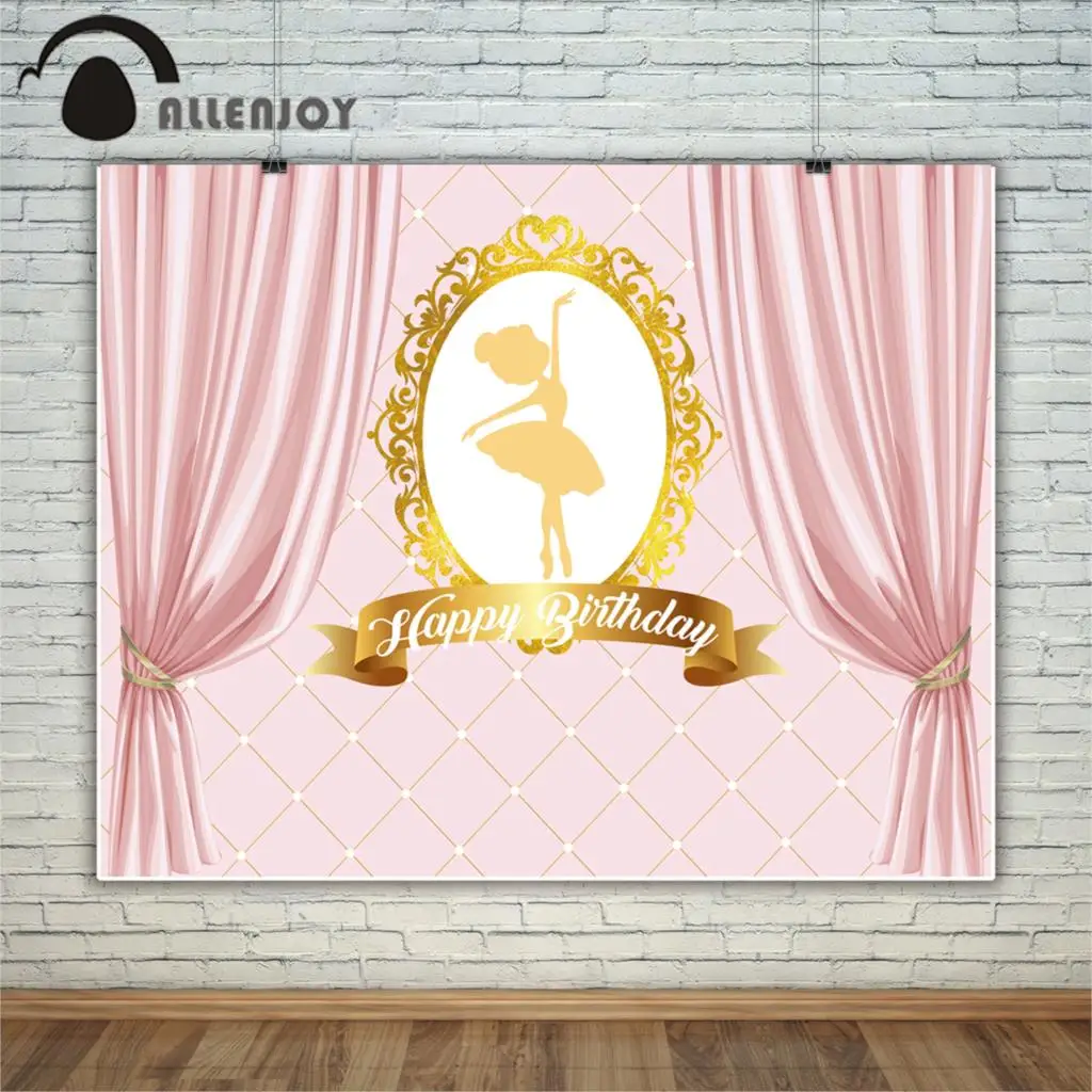 Allenjoy/фоны для девочек с днем рождения; золотой балетный костюм принцессы; Розовый Блестящий Фон для новорожденных; вечерние фотофоны; декор