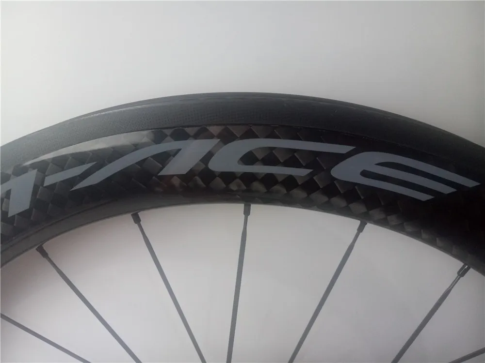 Cheap Customized carbon wheels new ACE 50mm with Powerway R36 hubs 700c width 25mm rims clincher tubular wheels for Road Bike 1