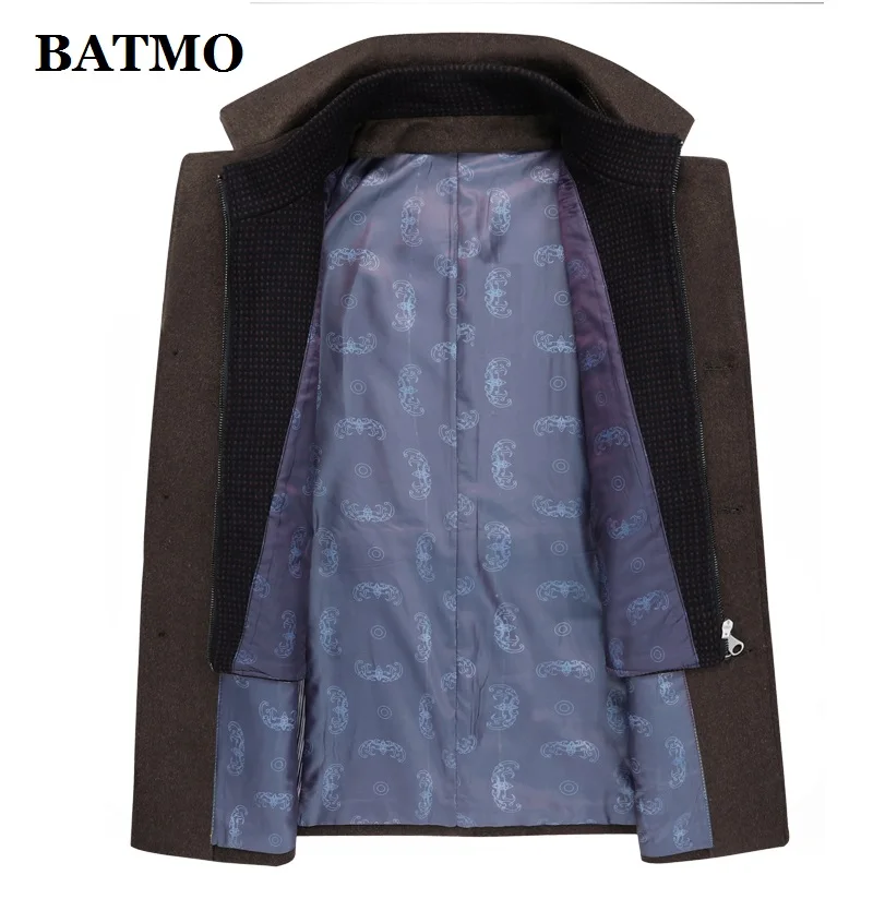 BATMO Новое поступление, зимний высококачественный шерстяной толстый теплый плащ для мужчин, мужские повседневные шерстяные куртки, большие размеры M-4XL, 8863