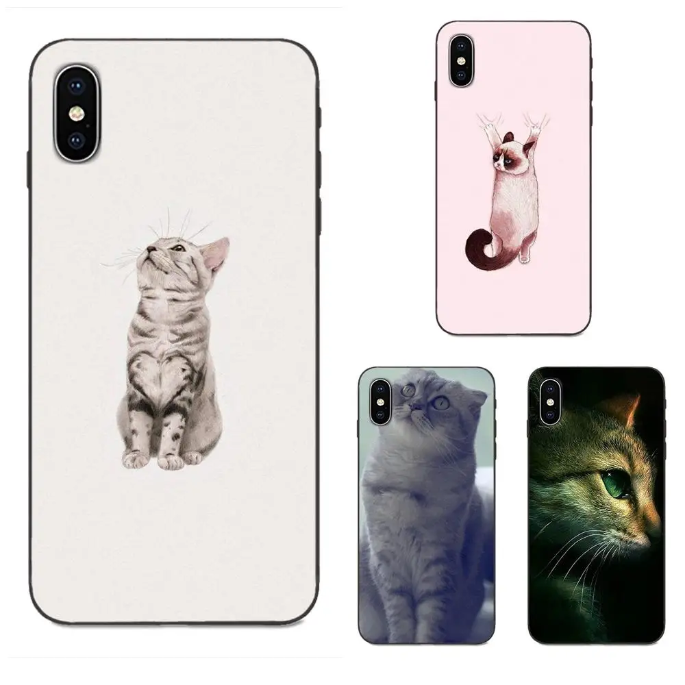 Животные кошки с очками для Galaxy C5 C7 J1 J2 J3 J330 J5 J6 J7 J730 M20 M30 Ace Core Max Мини плюс премьер