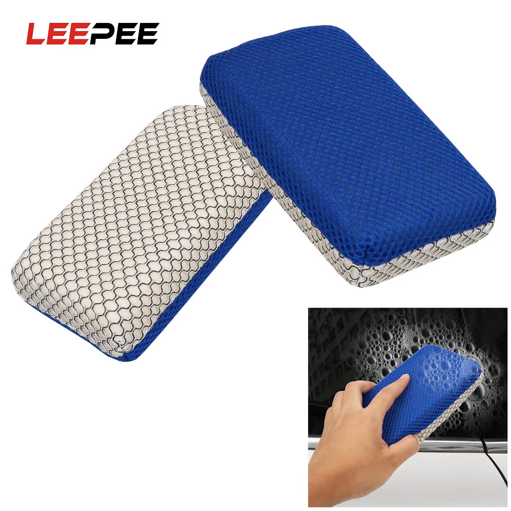 Сетчатая губка LEEPEE из микрофибры для мытья автомобиля чистящая щетка мойки