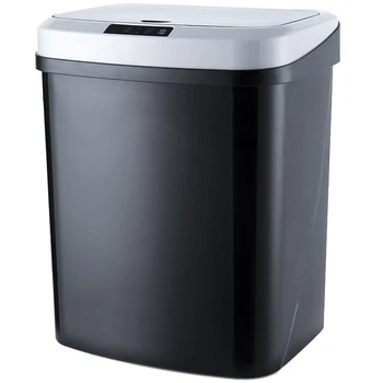 

15L Large Capacity Touchless Infrared Motion Sensor Automatic Induction Smart Trash Can Household Kitchen Garbage Bin-Black