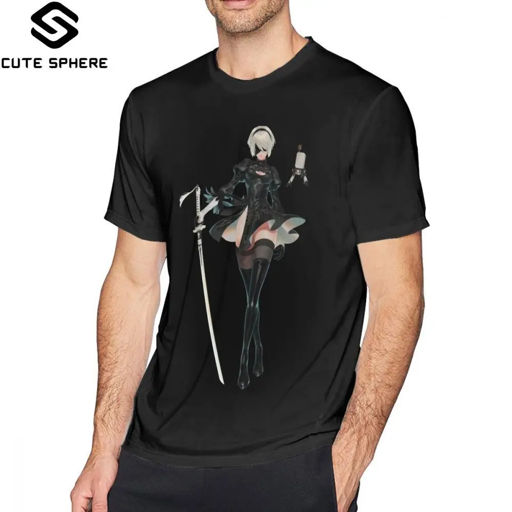 

Nier T Shirt Nier Automata 2B T-Shirt Men Short Sleeves Tee Shirt Printed Oversized Funny 100 Cotton Summer Tshirt