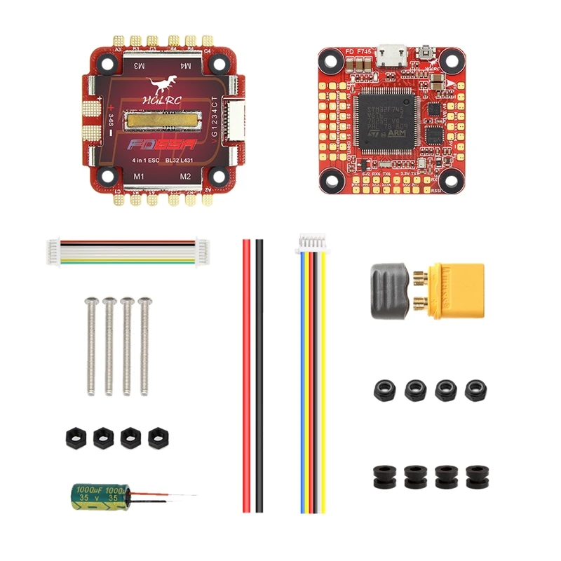 HGLTECH F7 двойной гироскоп Контроллер полета AIO OSD BEC& L431 65A BL32 4в1 3-6S ESC для радиоуправляемого дрона