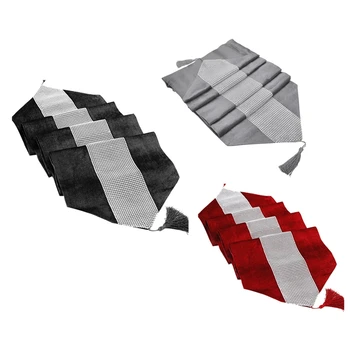 

13X70in Table Runner & 4 Set Placemats with Sequined Rhinestone,Table Decoration for Wedding Thanksgiving Christmas