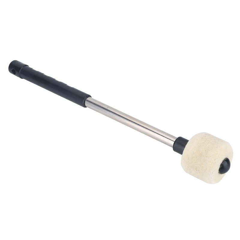 Pack Of 1 Bass Drum Mallet Felt Head Percussion Mallets Timpani Sticks with Stainless Steel Handle
