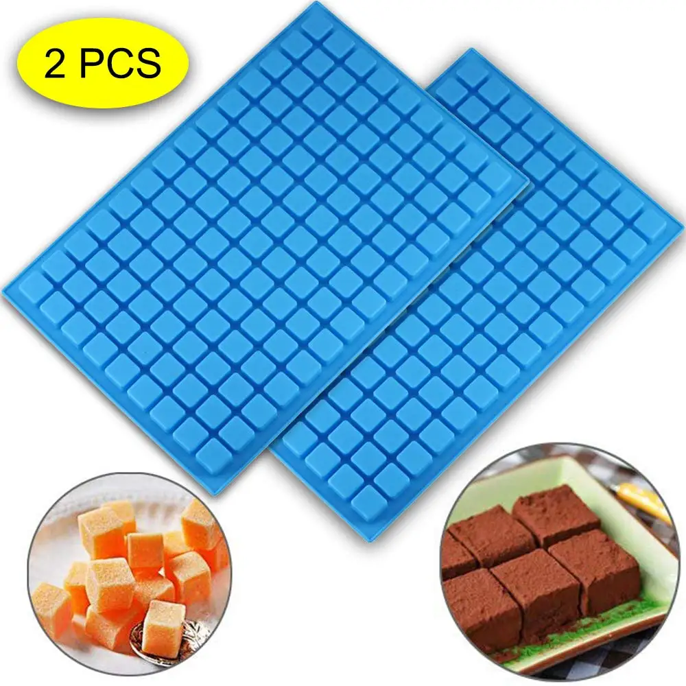 

Mini Square Silicone Mold / Silicone Candy Mold For Chocolate Gummy Ice Cube Jelly Pralines Caramels Ganache 2 Piece Set