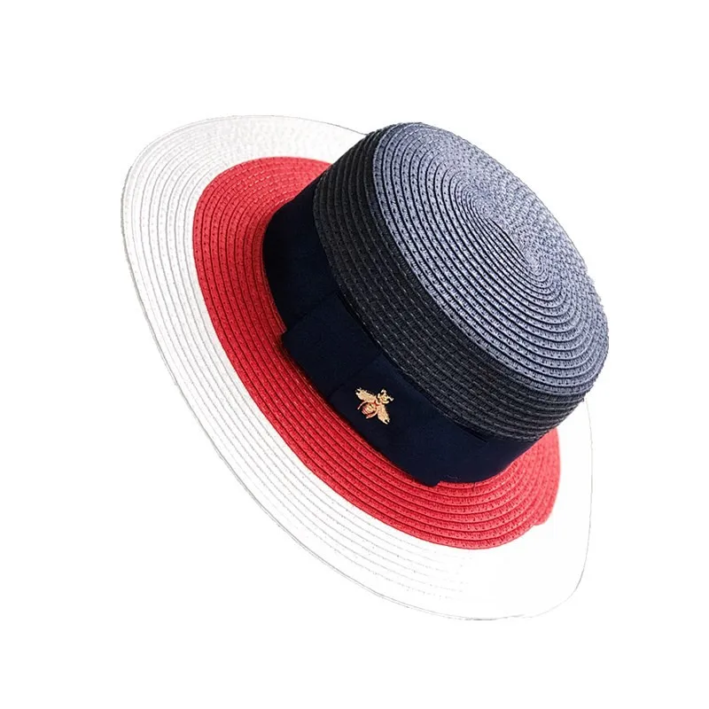 Женская соломенная шляпа bee летняя шапочка в британском стиле солнцезащитная